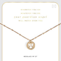 COCO + CARMEN Women's Guardian Angel Necklace in gold - women's jewelry - detail view