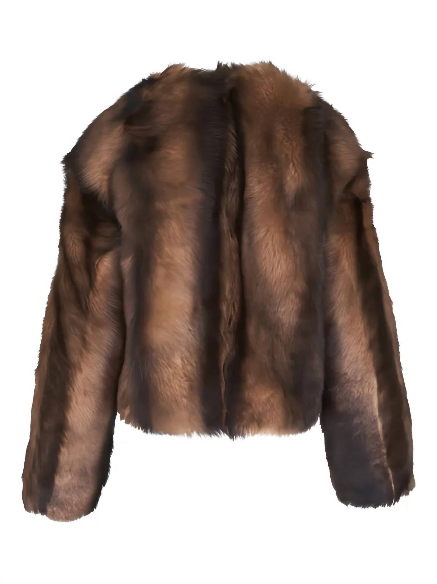 NILI LOTAN Elan Shearling Jacket in camel brown - women's jacket - view 6