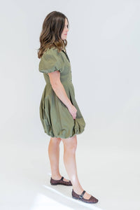 Aureum - Bubble Hem Mini Shirt Dress
