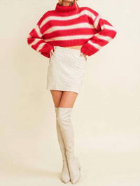 Cloud Ten - Cropped Stripe Turtleneck Sweater
