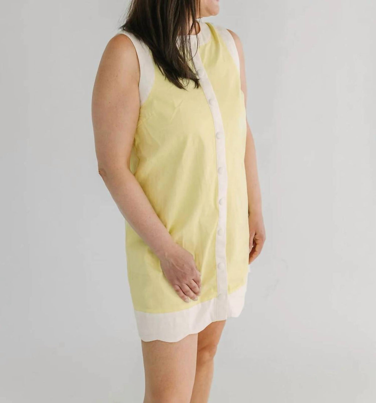 Flying Tomato - Woven Solid Mini Dress With Snap Buttons