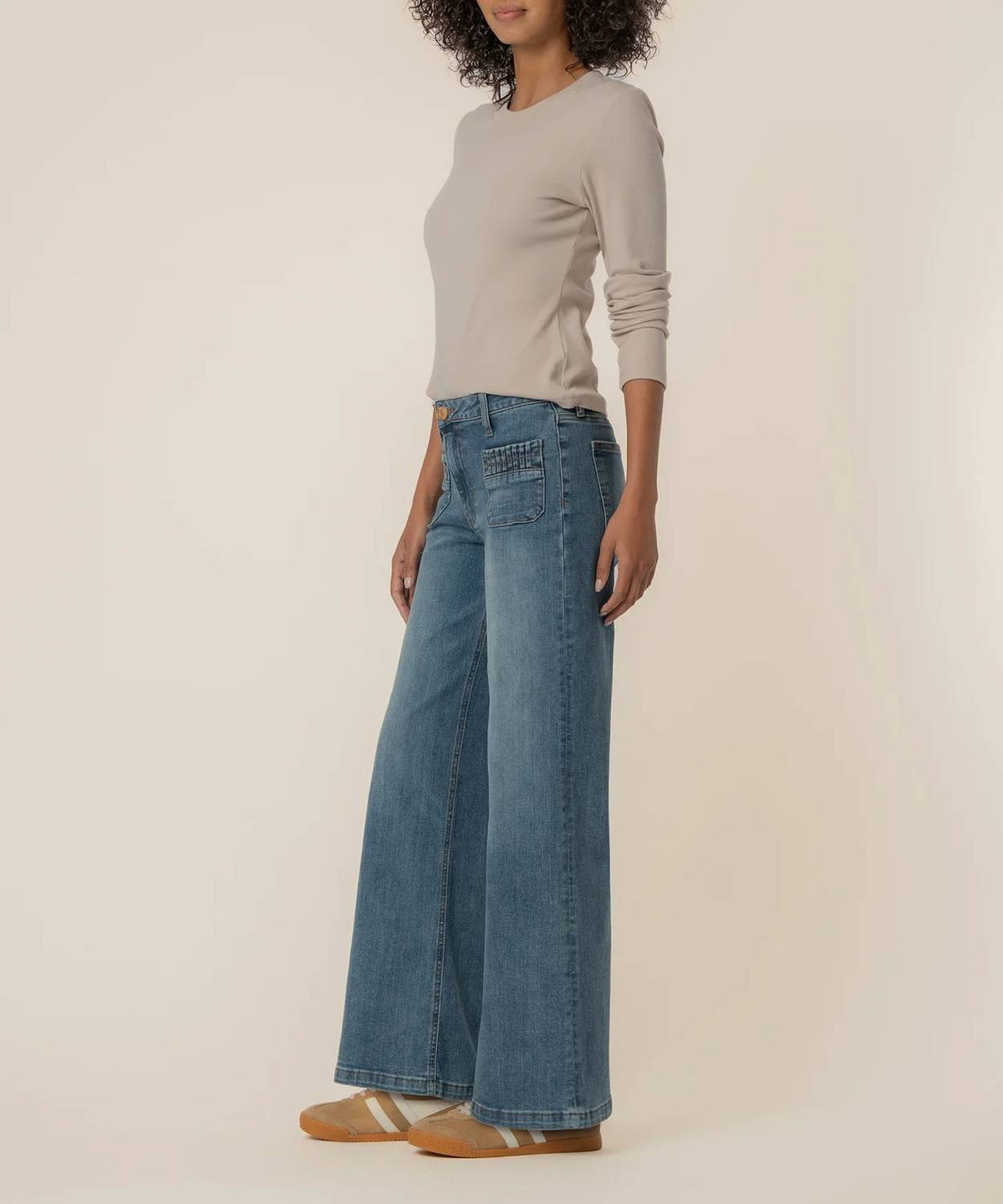 Kut From The Kloth - Maya High Rise Wide Leg Patch Pockets Jeans