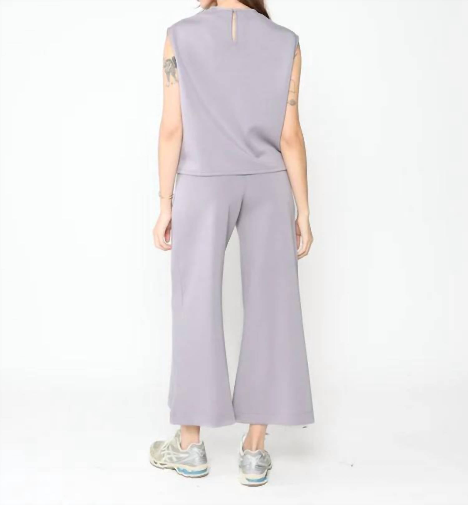 RIPLEY RADER Scuba Wide Leg Cropped Pant in silver - women's pants - alternate view