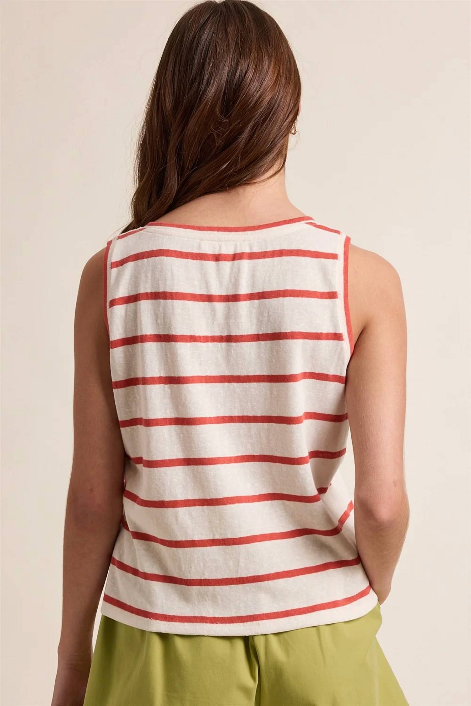 Wishlist - Striped Knit V-neck Tank Top