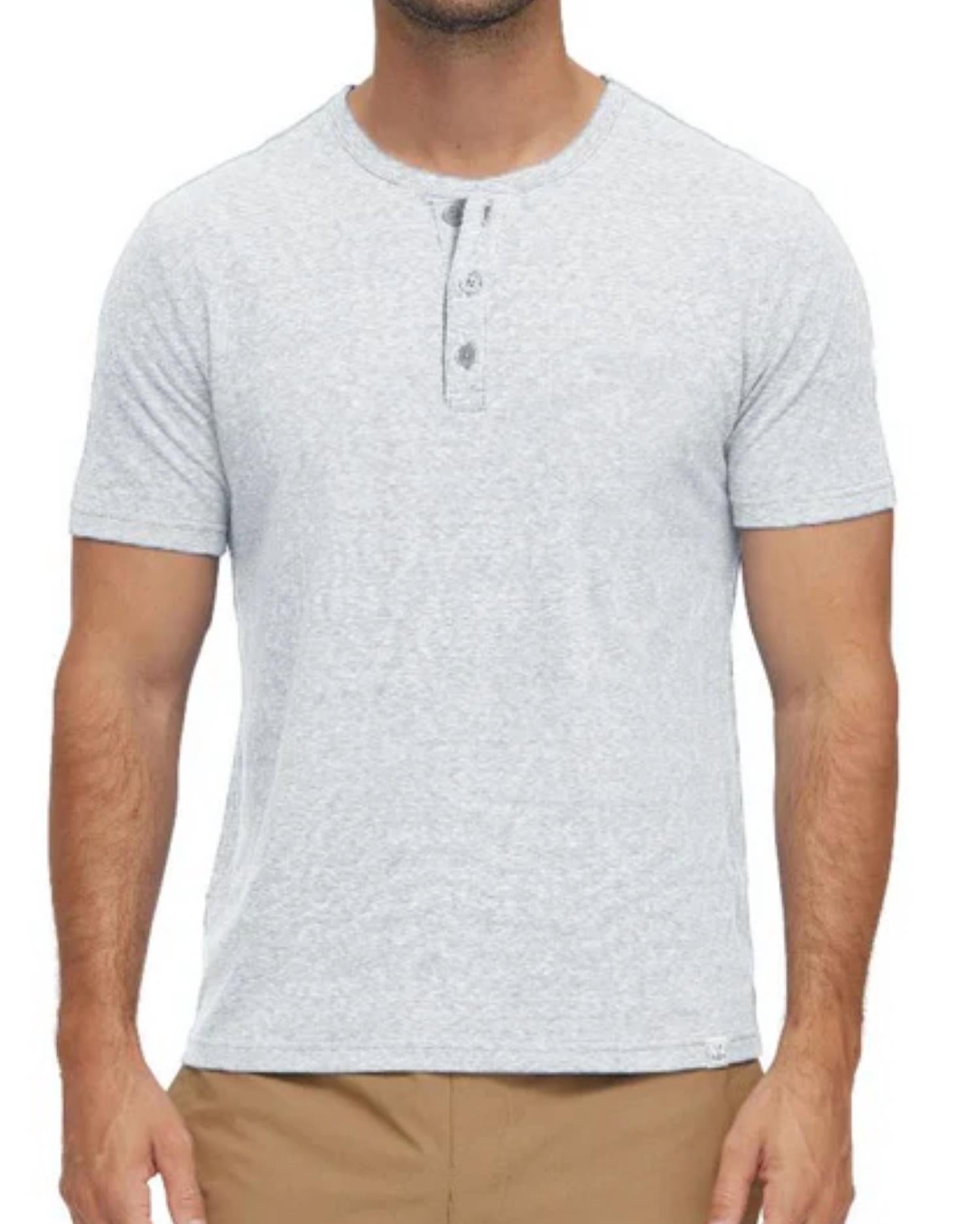 Flags & Anthem - Biscoe Ss Snowy Stripe Henley Shirt