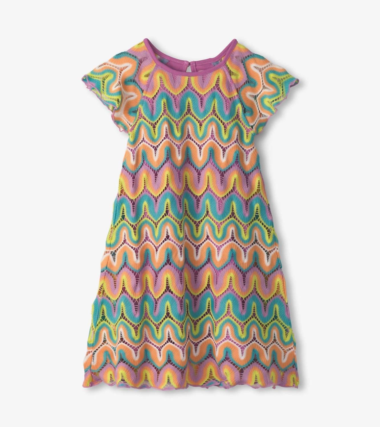 Hatley - Girls' Rainbow Waves Crochet Dress