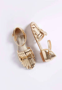 Rag Company - Women's Noori Metallic Fringe Flat Sandals