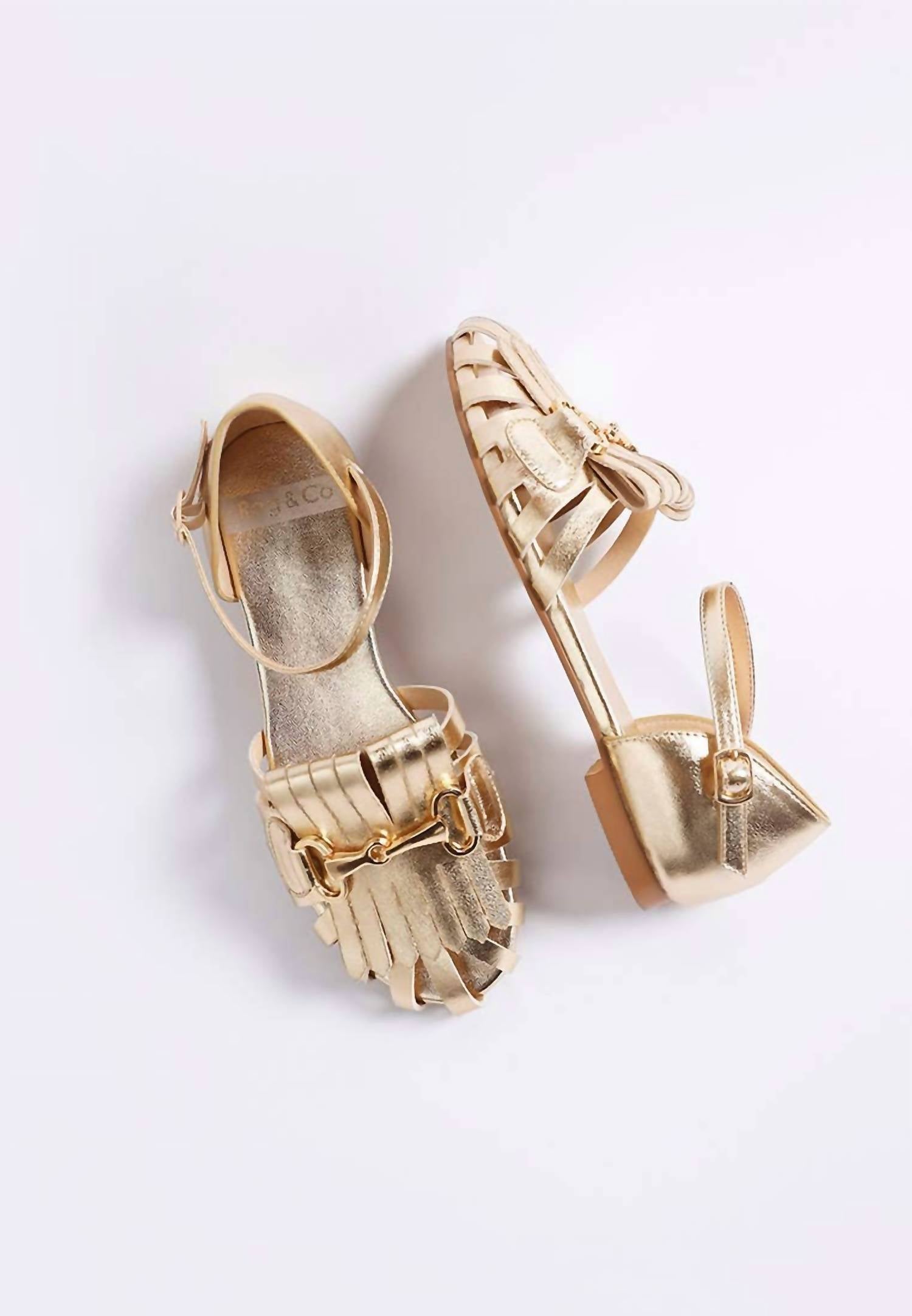 Rag Company - Women's Noori Metallic Fringe Flat Sandals