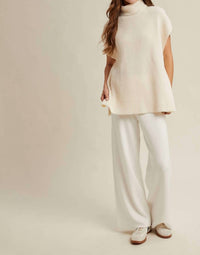 WISHLIST Turtle Neck Sweater Pant Set in white - women's sleepwear - view 4