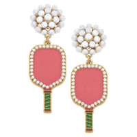 Canvas Style - Women's Ellie Pickleball Pearl Cluster Drop Earrings