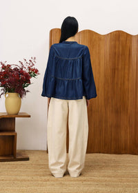 FRNCH Jean Cixous Top in blue - women's blouse