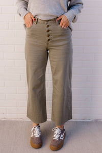 Easel - Penny Button Front Wide Leg Pant