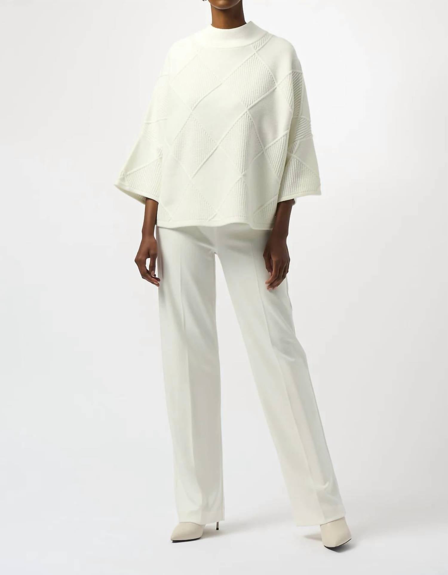 Joseph Ribkoff - Textured Mock Neck 3/4 Sleeve Sweater