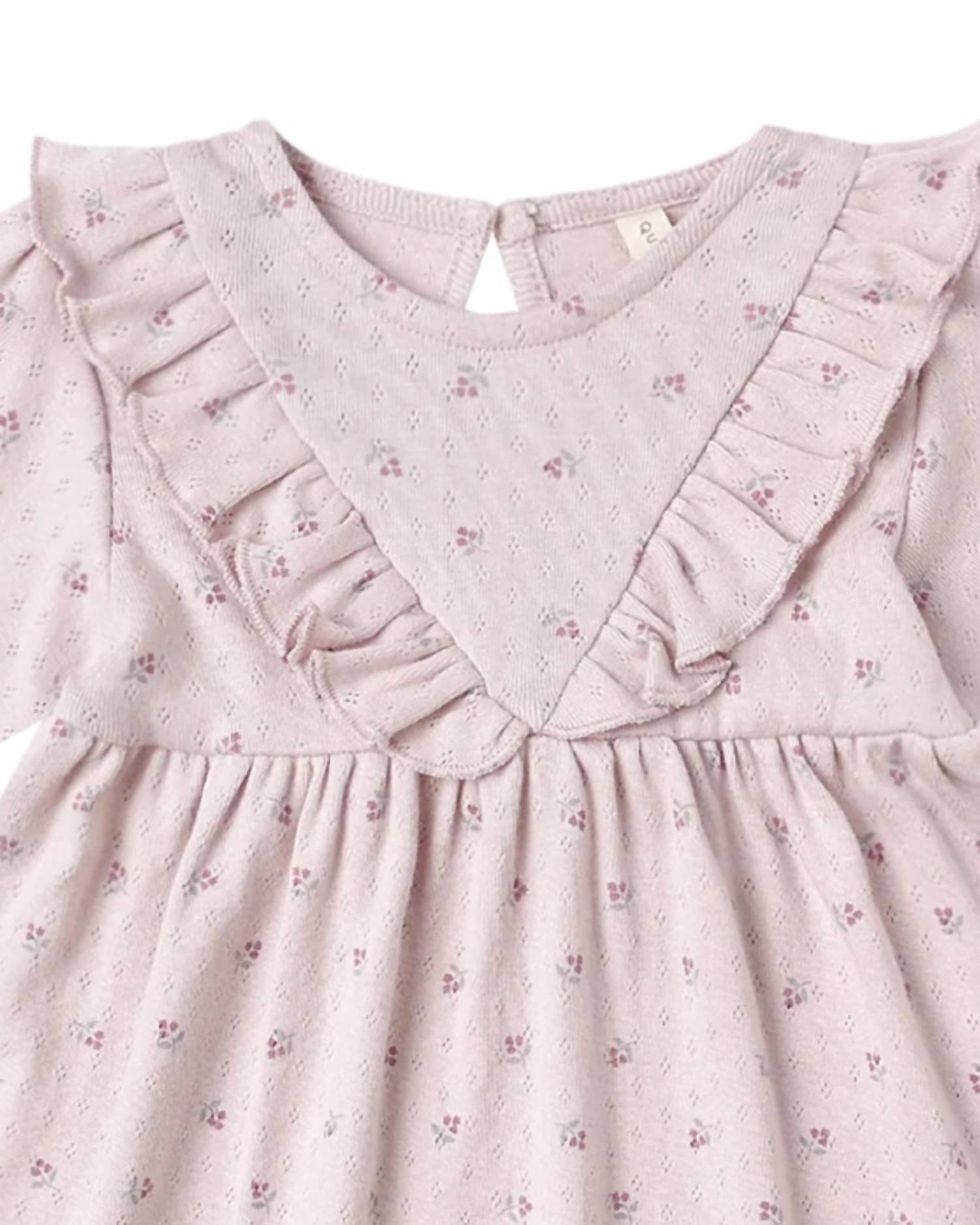 Quincy Mae - Girls' Long Sleeve Ruffle V Dress