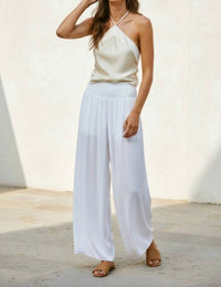 Naked Zebra - Smocked Waist Wide Leg Pant