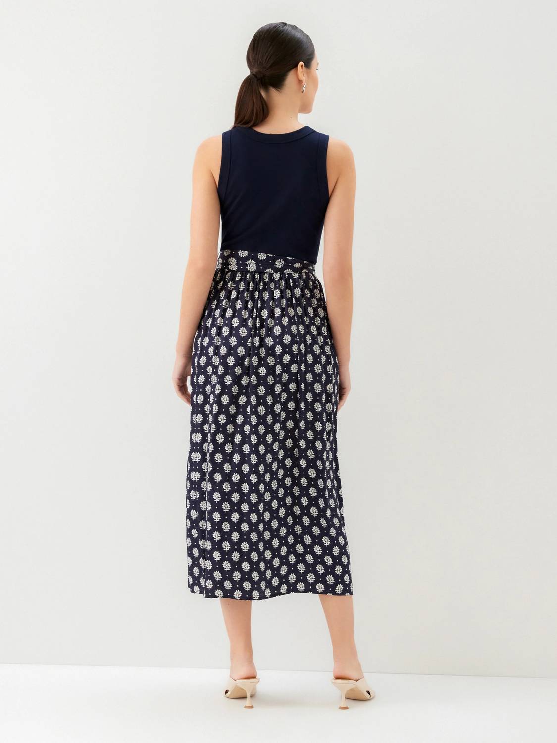 Fifteen Twenty - Women's Contrast Belted Midi Dress