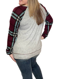 Honeyme - Plaid Long Sleeve Top