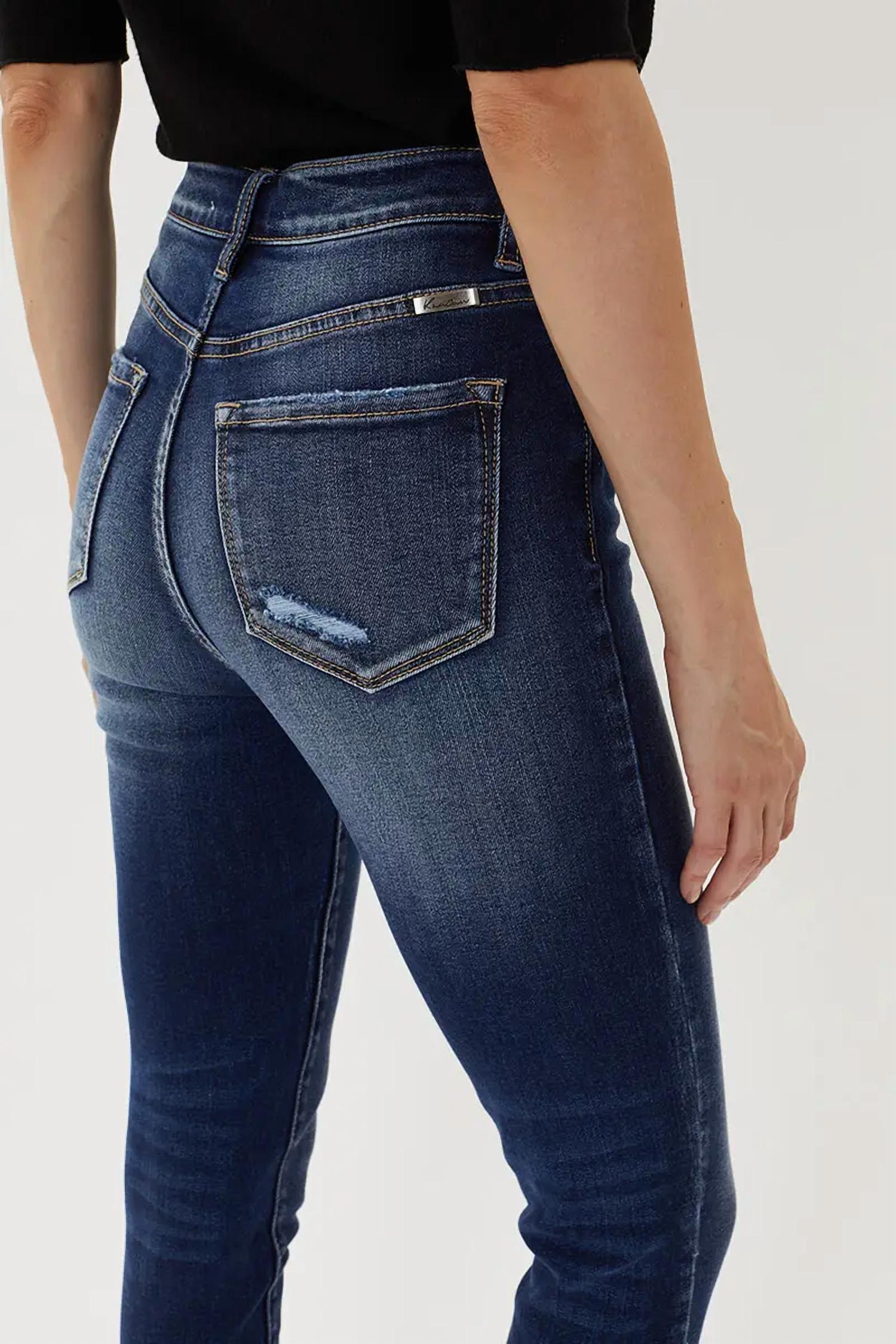 Kancan - High Rise Ankle Raw Hem Skinny Jeans