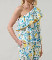 Sugarlips - Havana Banana One Shoulder Ruffle Top