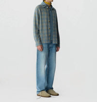 Guest In Residence Plaid Work Shirt in residence plaid work shirt in sail combo - men's shirt - alternate view