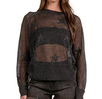 Elan - Mesh Star Crewneck Sweater