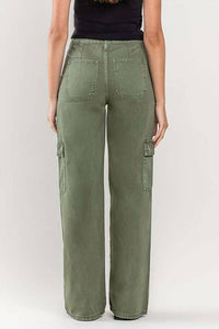 Vervet By Flying Monkey - High Rise Utility Cargo Wide Leg Jeans