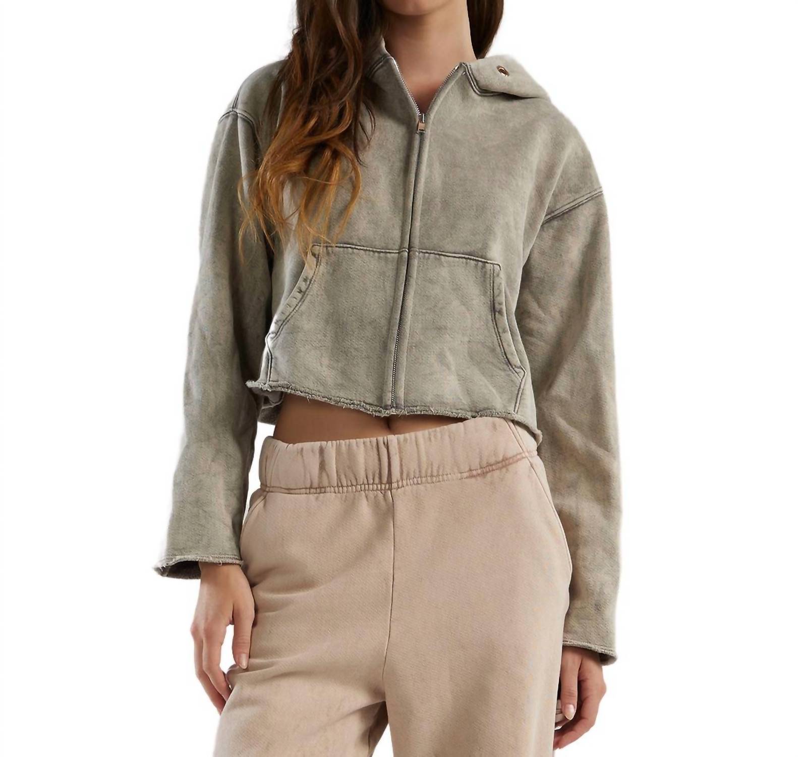 Les Tien - Les Tien Rosa Raw Zip Hoodie