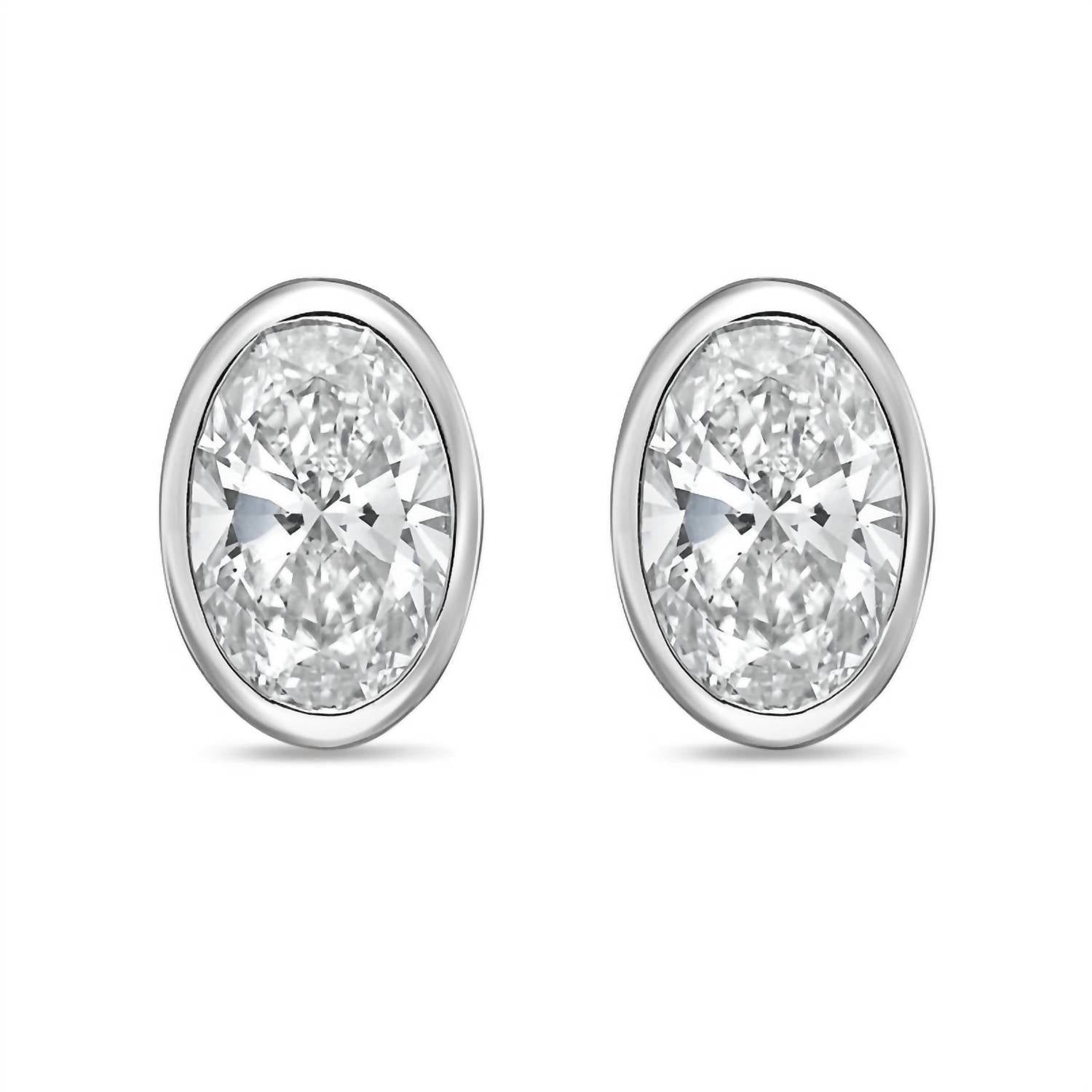 Diana M Jewels - Women's Oval Lab-grown Diamond Stud Earrings (5.00 Tcw) - Statement