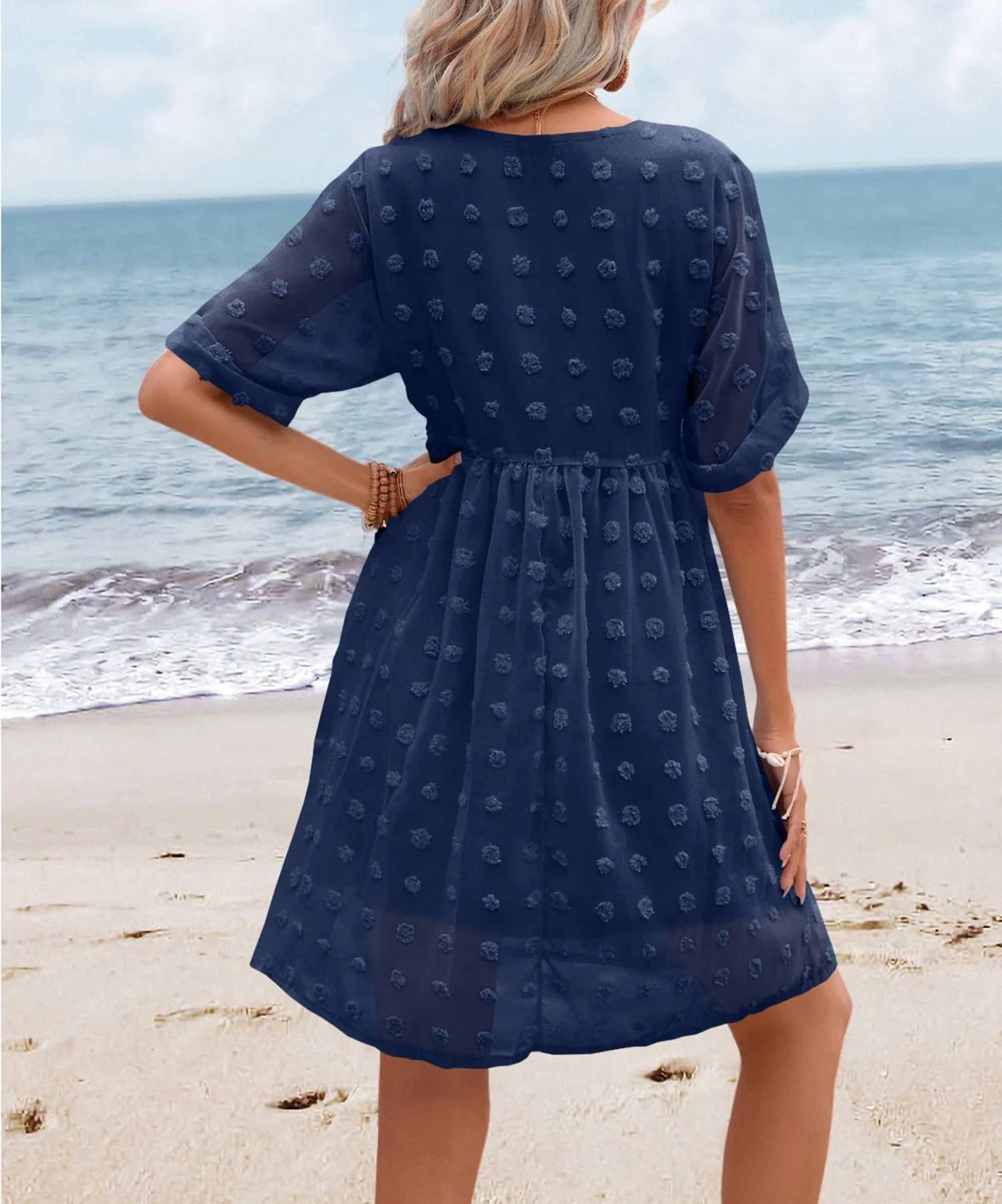 Zenana - Swiss Dot Baby Doll Dress