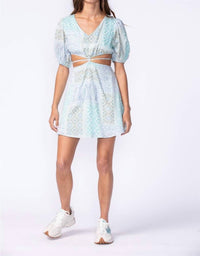 Sky To Moon - Boho Print Cutout Tie Detail Dress