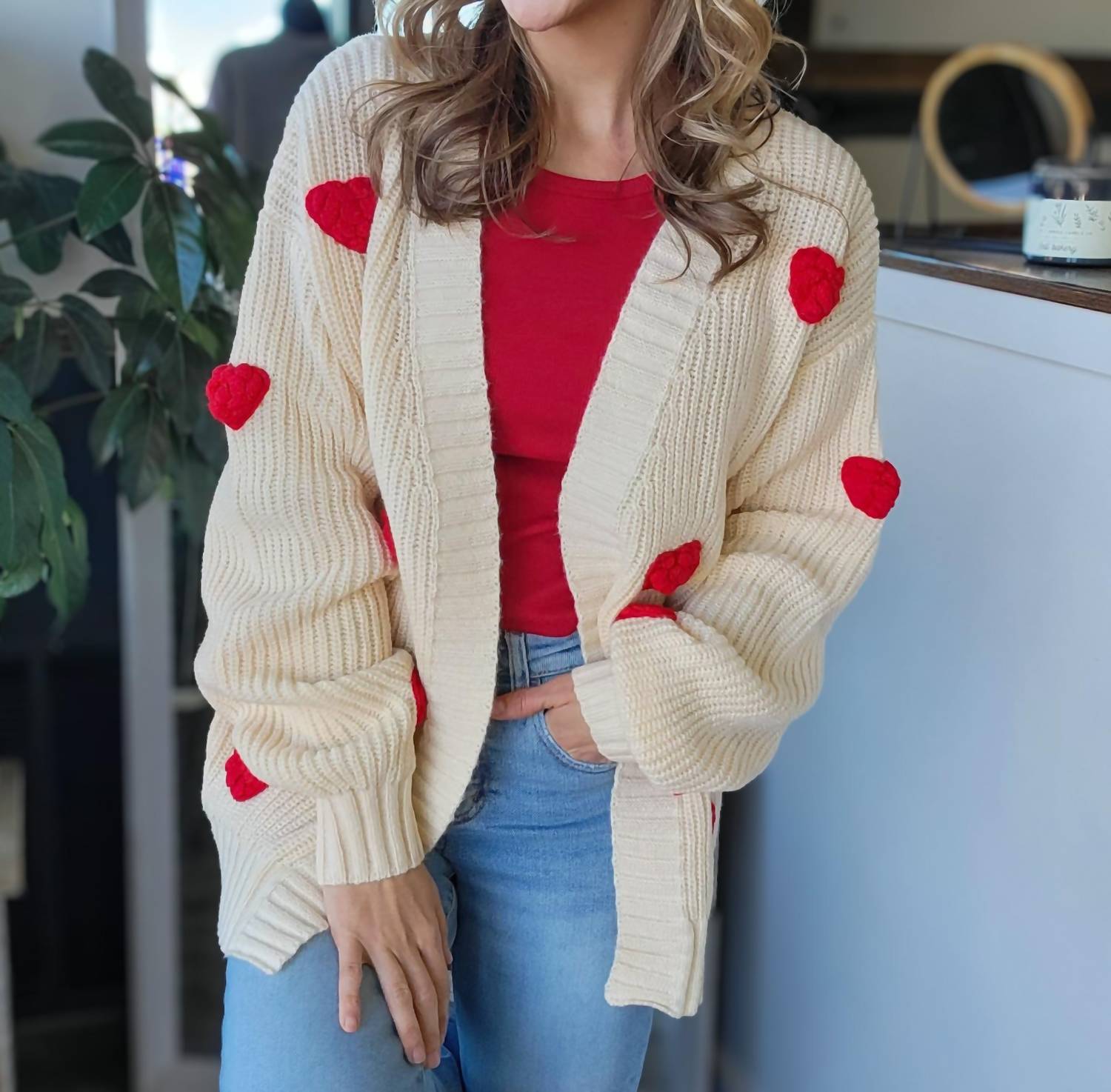 Sweet Generis Heart On My Sleeve Cardigan in multi - women's cardigan - view 5