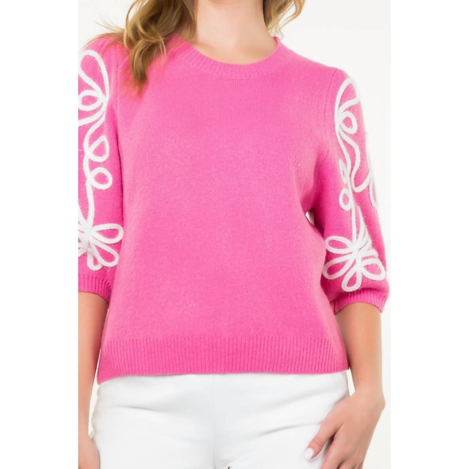 Thml - Short Sleeve Embroidered Detail Top