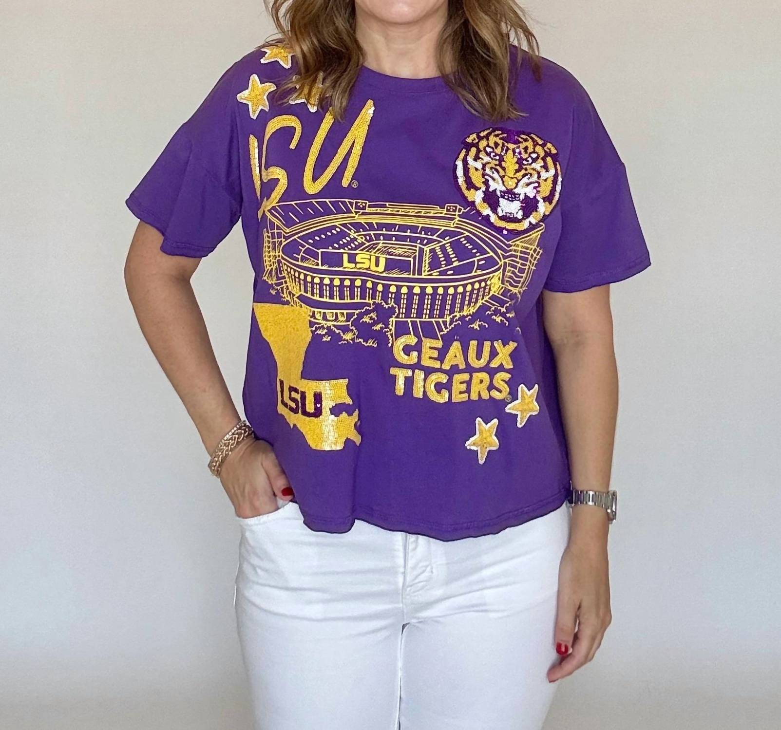 Stewart Simmons - LSU 4th Quarter Sequin Tee