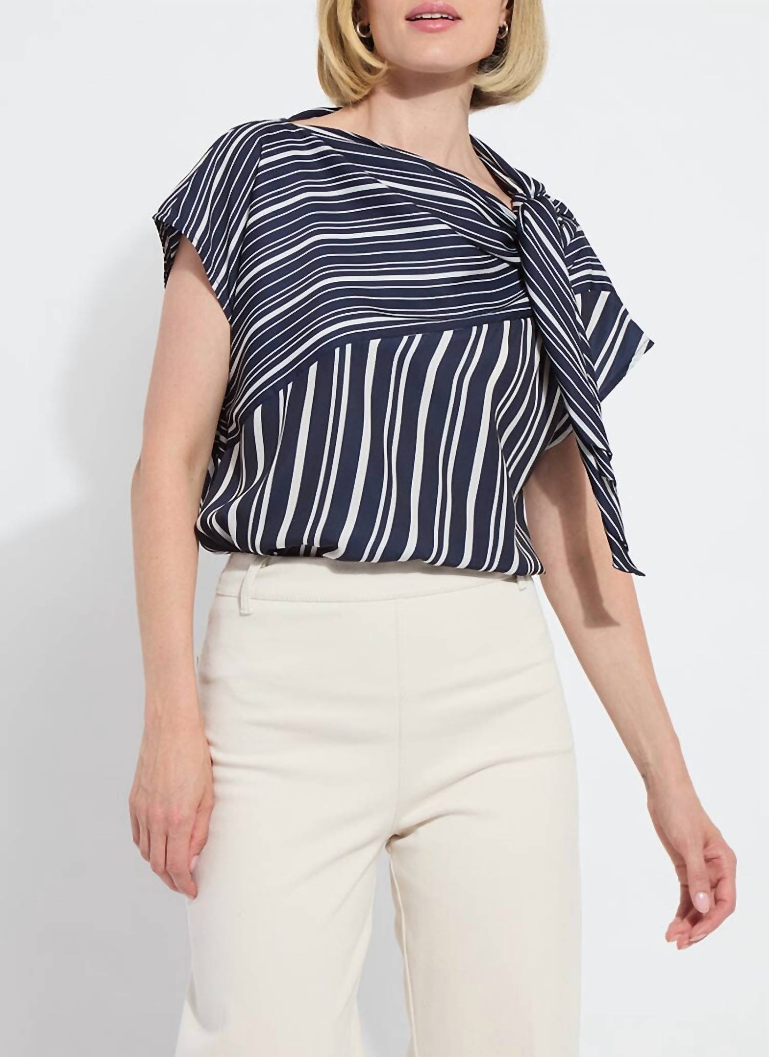 Lysse - Tamar Stripe Bow-tie Neck Top