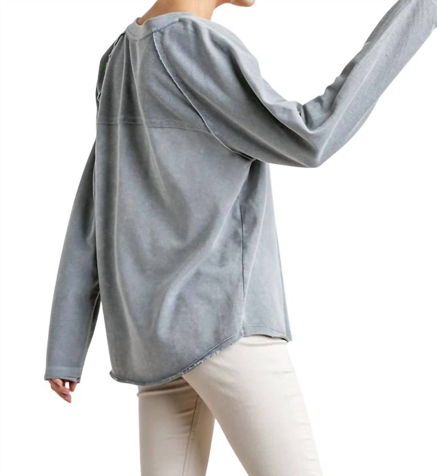 Umgee - Mineral Washed Raw Hem Top