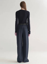 A.L.C. Women's Lizzy Top in deepnavy - women's long sleeve top - detail view
