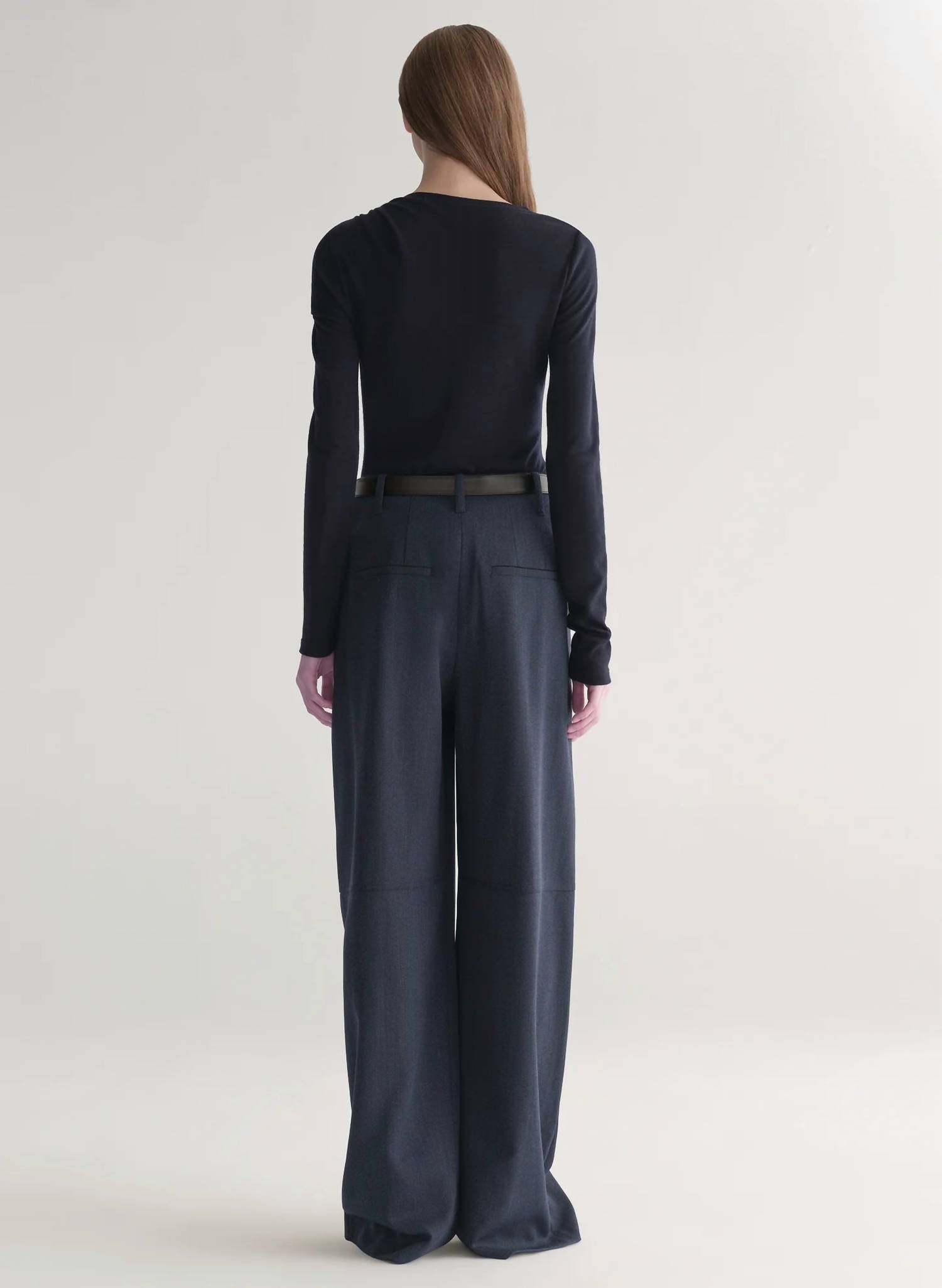 A.L.C. Women's Lizzy Top in deepnavy - women's long sleeve top - detail view