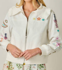 Mystree - Embroidered Blouson Jacket With Star Detail