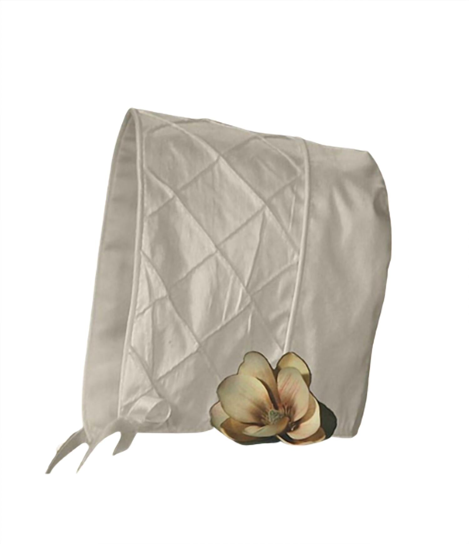 Little Things Mean a Lot Girl's Silk Dupioni Christening Baptism Gown With Lattice Bodice in white - kids' dress - view 4