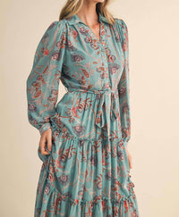 &Merci - Exclusive Paisley Print Ruffle Tiered Midi Dress