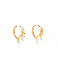 Native Gem - Women's Dangling Crystal Huggie Earrings