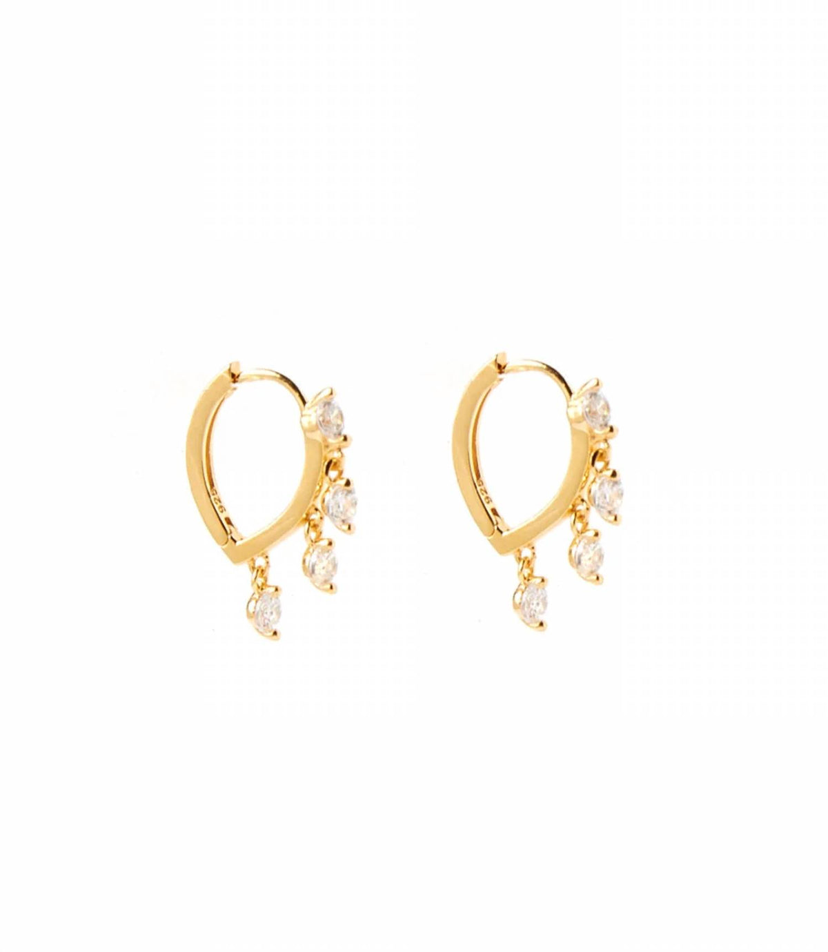 Native Gem - Women's Dangling Crystal Huggie Earrings