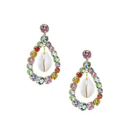Adriana Pappas - Women's Crystal Rainbow Shell Earrings