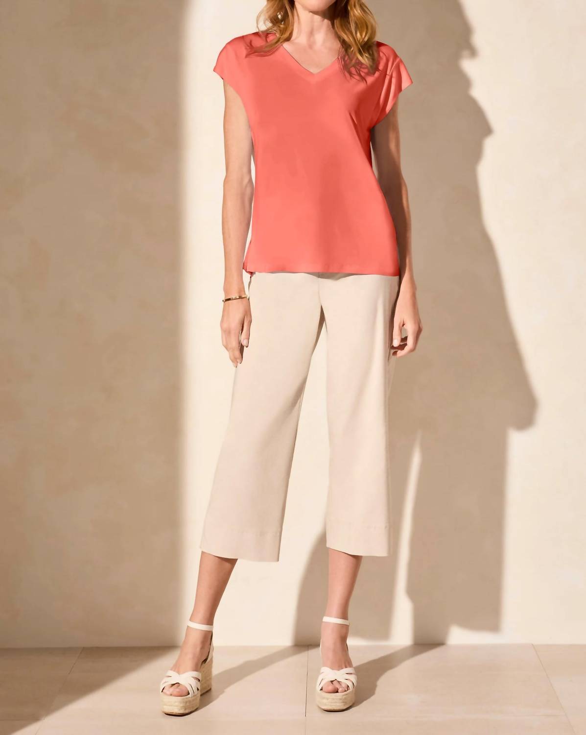Tribal - V-Neck Cap Sleeve Top