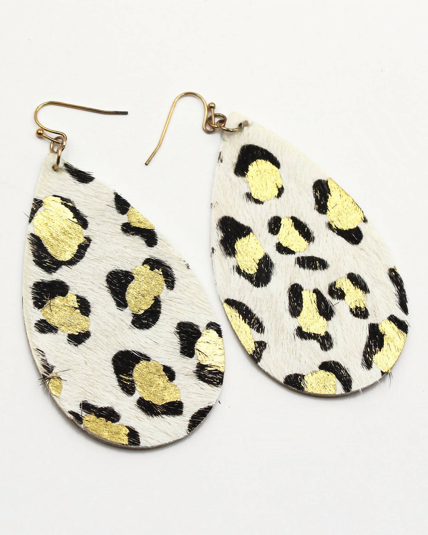 Wholesale Accessory Market - Women's Foil Leopard Teardrop Earrings