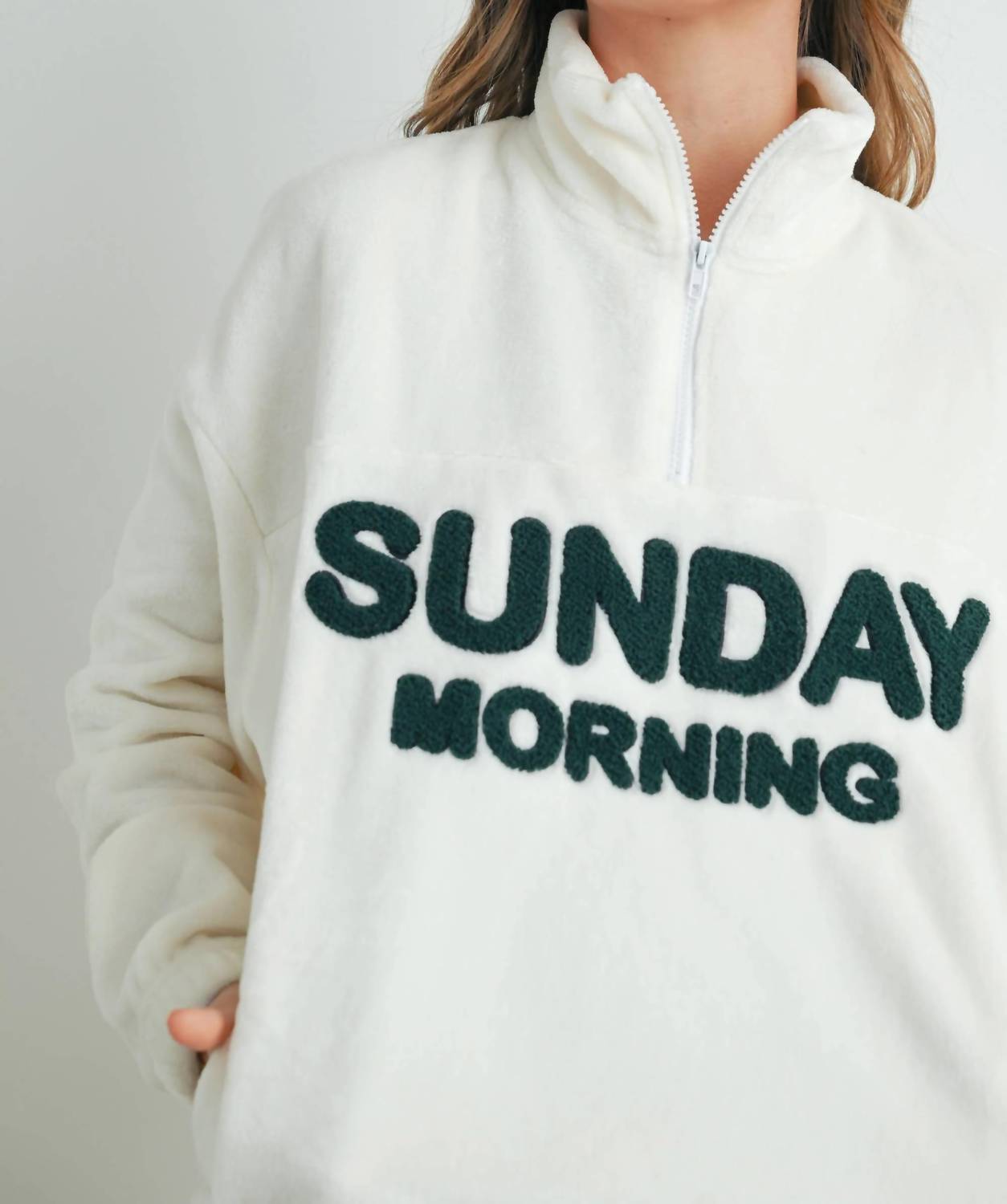 Buttermelon - Sunday Morning Half-zip Pullover Sweatshirt