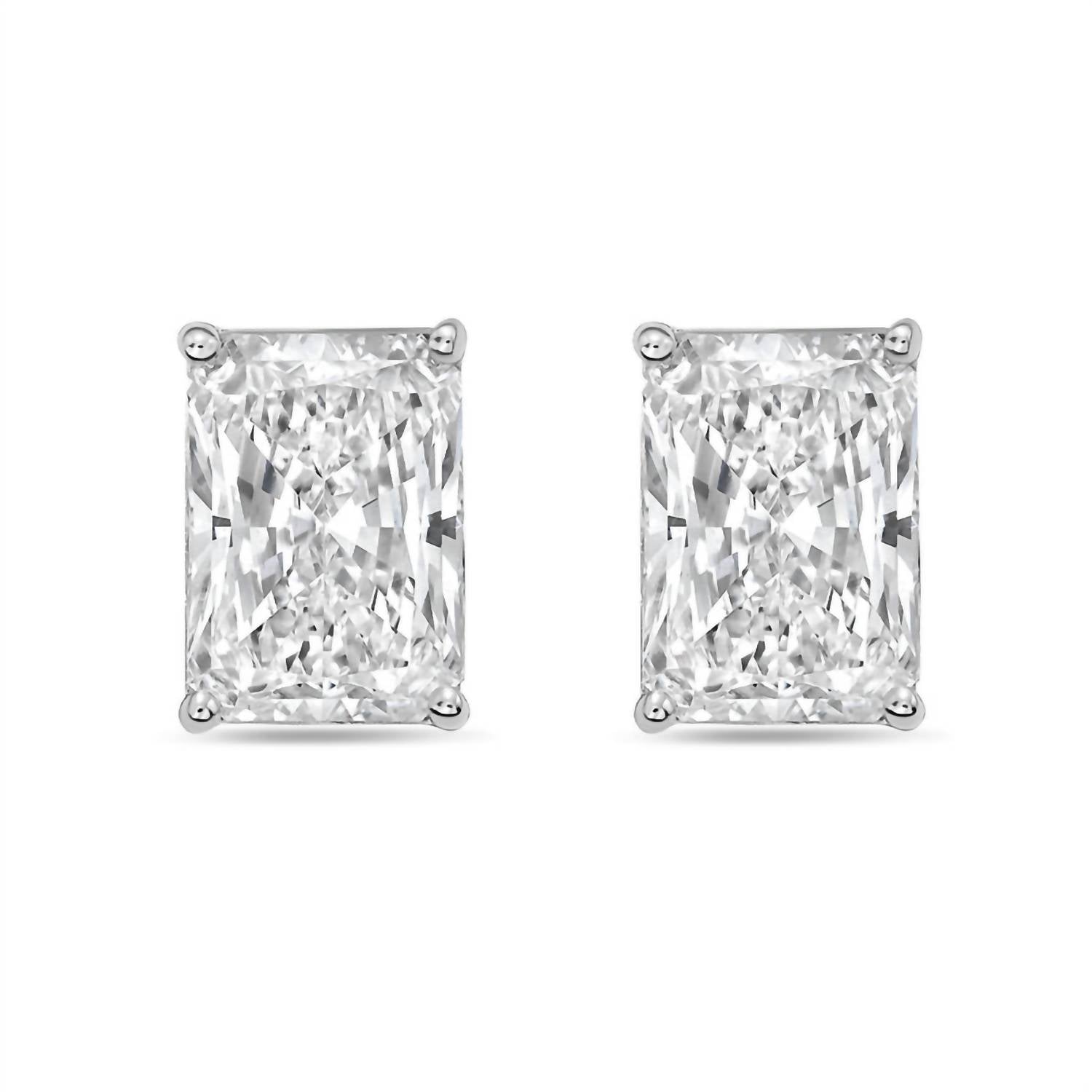 Diana M Jewels - Women's Radiant Lab-grown Diamond Stud Earrings (3.00 Tcw) - Signature