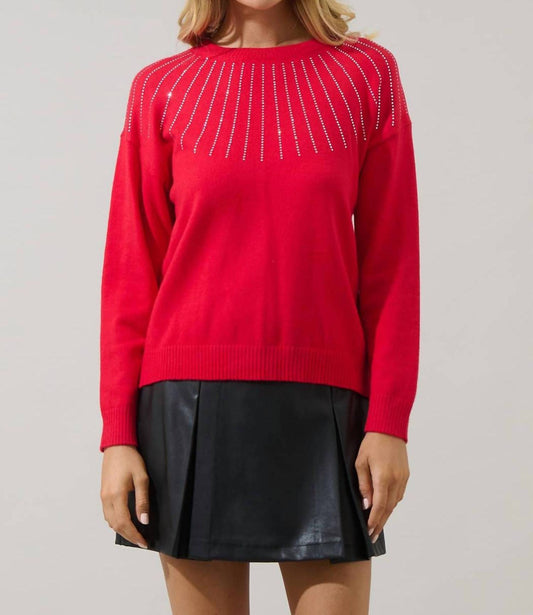 Sugarlips - Shanice Rhinestone Knit Crew Sweater