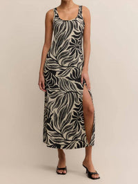 Z Supply Polanco Isla Leaf Midi Dress in palm print - women's dress