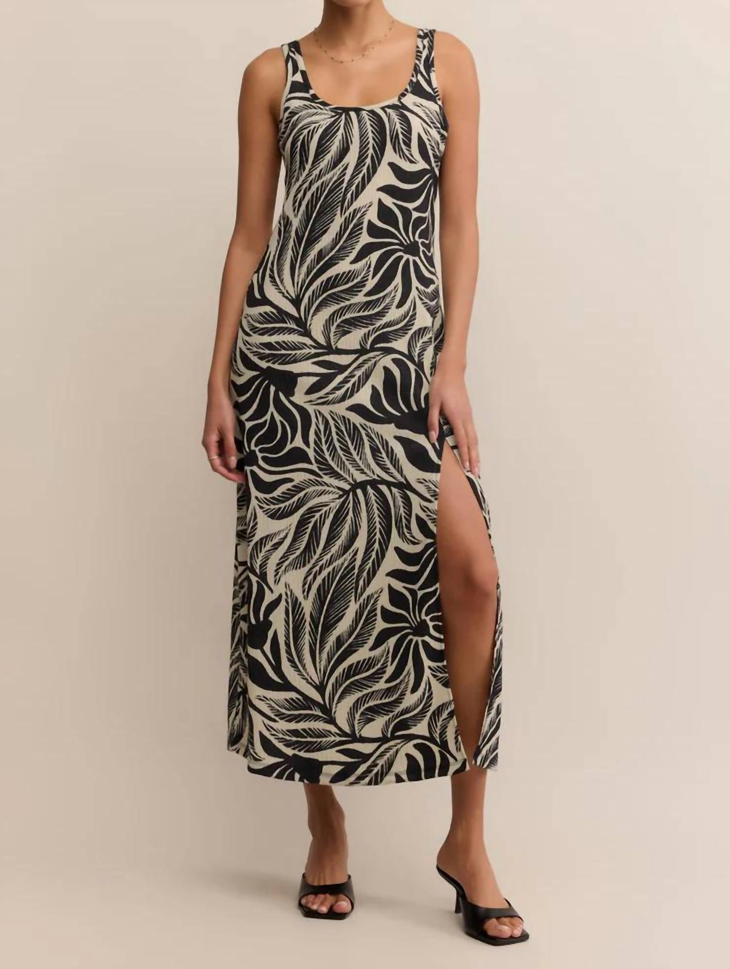 Z Supply Polanco Isla Leaf Midi Dress in palm print - women's dress
